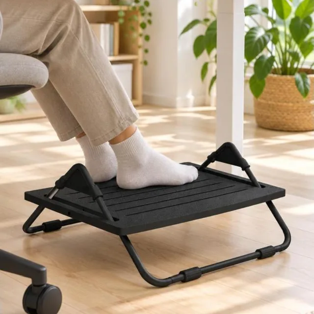 Apoio ergonômico para os pés Multivisão, MDF preto