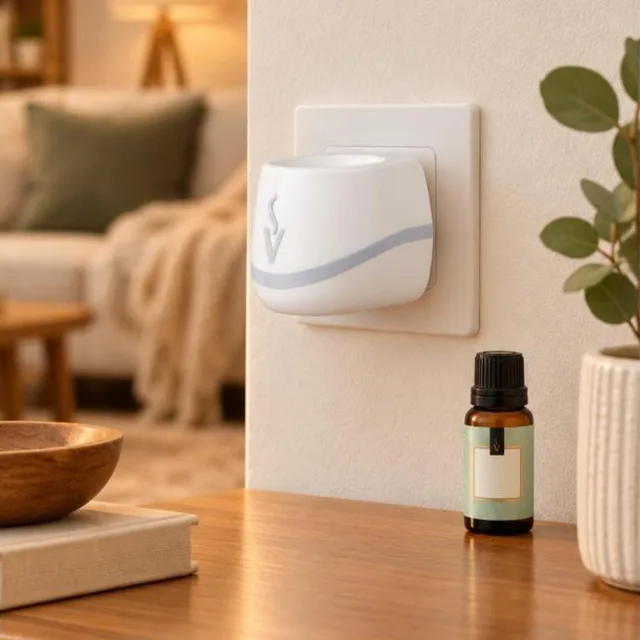 Aromatizador elétrico de tomada Via Aroma, com essência Bamboo