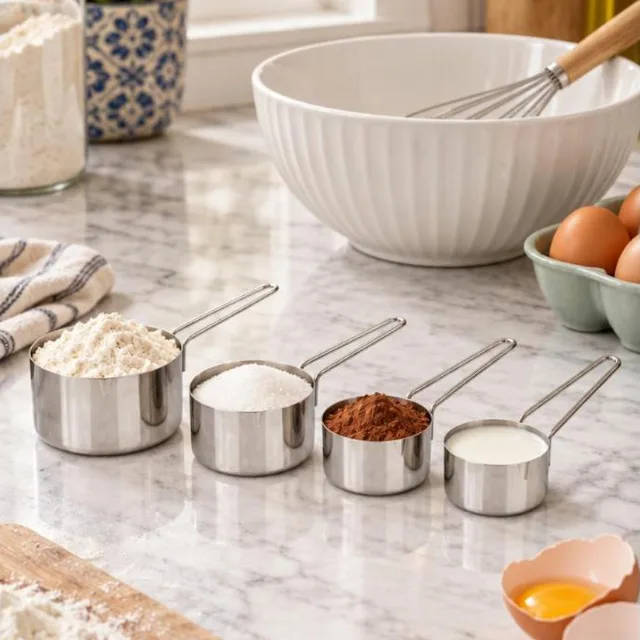 Conjunto de 4 xícaras medidoras de inox Brinox