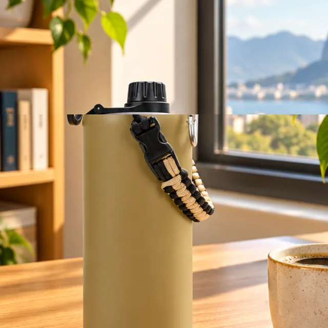 Garrafa térmica de aço inox com parede dupla, 1 litro