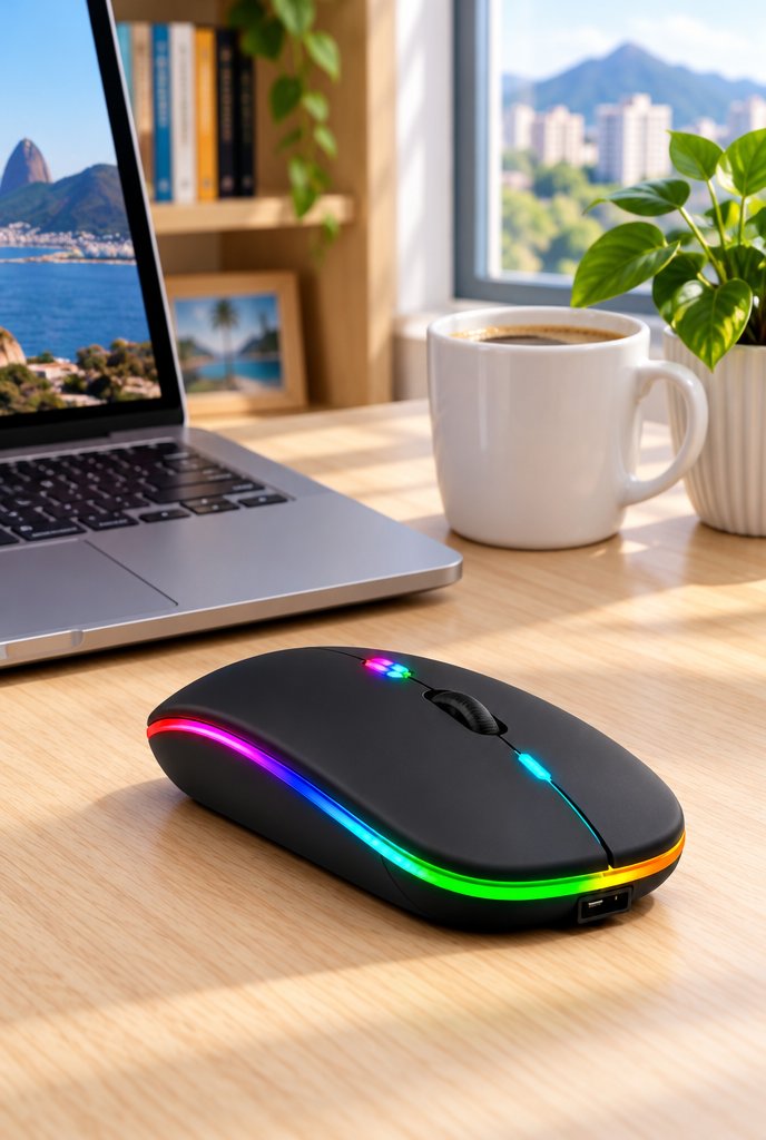 Mouse sem fio recarregável Bluetooth Blackbom em uso, imagem ilustrativa