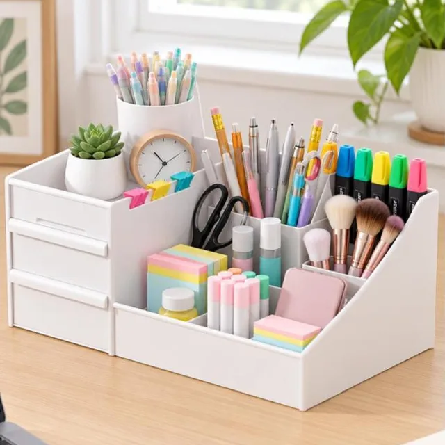 Organizador de mesa com gaveta e nichos Clink