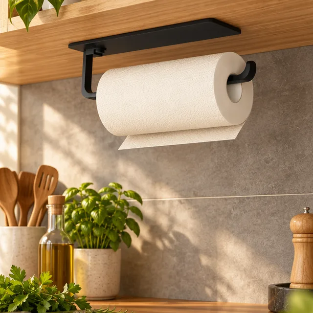 Porta-papel-toalha para pendurar sob o armário