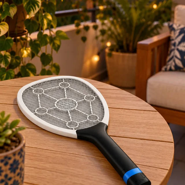 Raquete elétrica mata-mosquito recarregável, bivolt