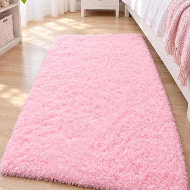 Tapete felpudo 1,00 x 1,50 m antiderrapante, rosa bebê