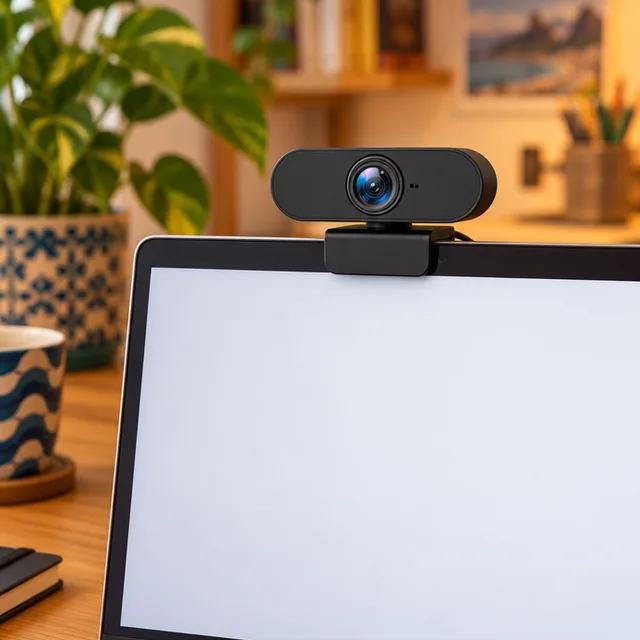 Webcam Full HD 1080p com microfone, USB